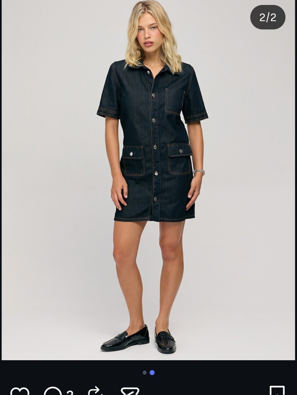 ética Dark Wash School Girl Short Sleeve Denim Dress